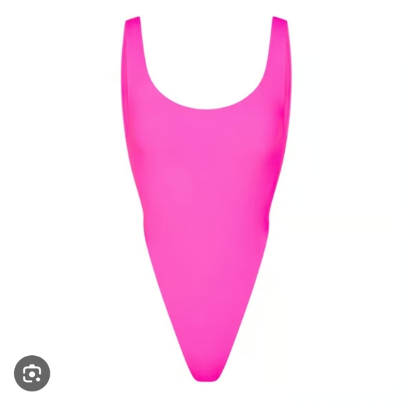 NWT~RARE~FITS EVERYBODY HIGH CUT BODYSUIT WOMEN'S LARGE | NEON PINK 🩷🩷 - Picture 6 of 8